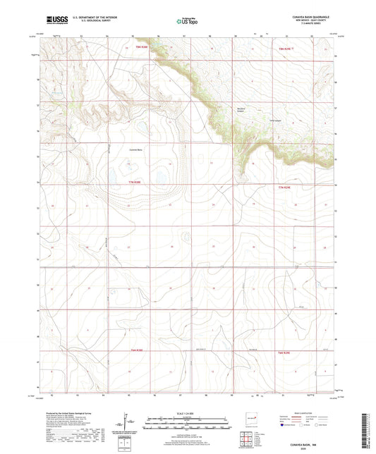 Cunavea Basin New Mexico US Topo Map Image