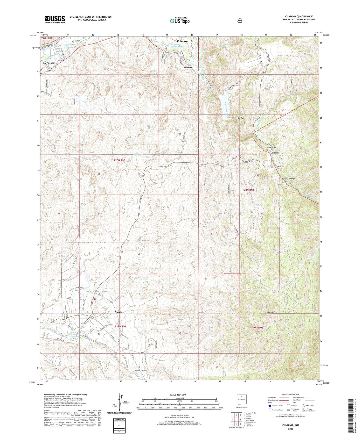 Cundiyo New Mexico US Topo Map Image