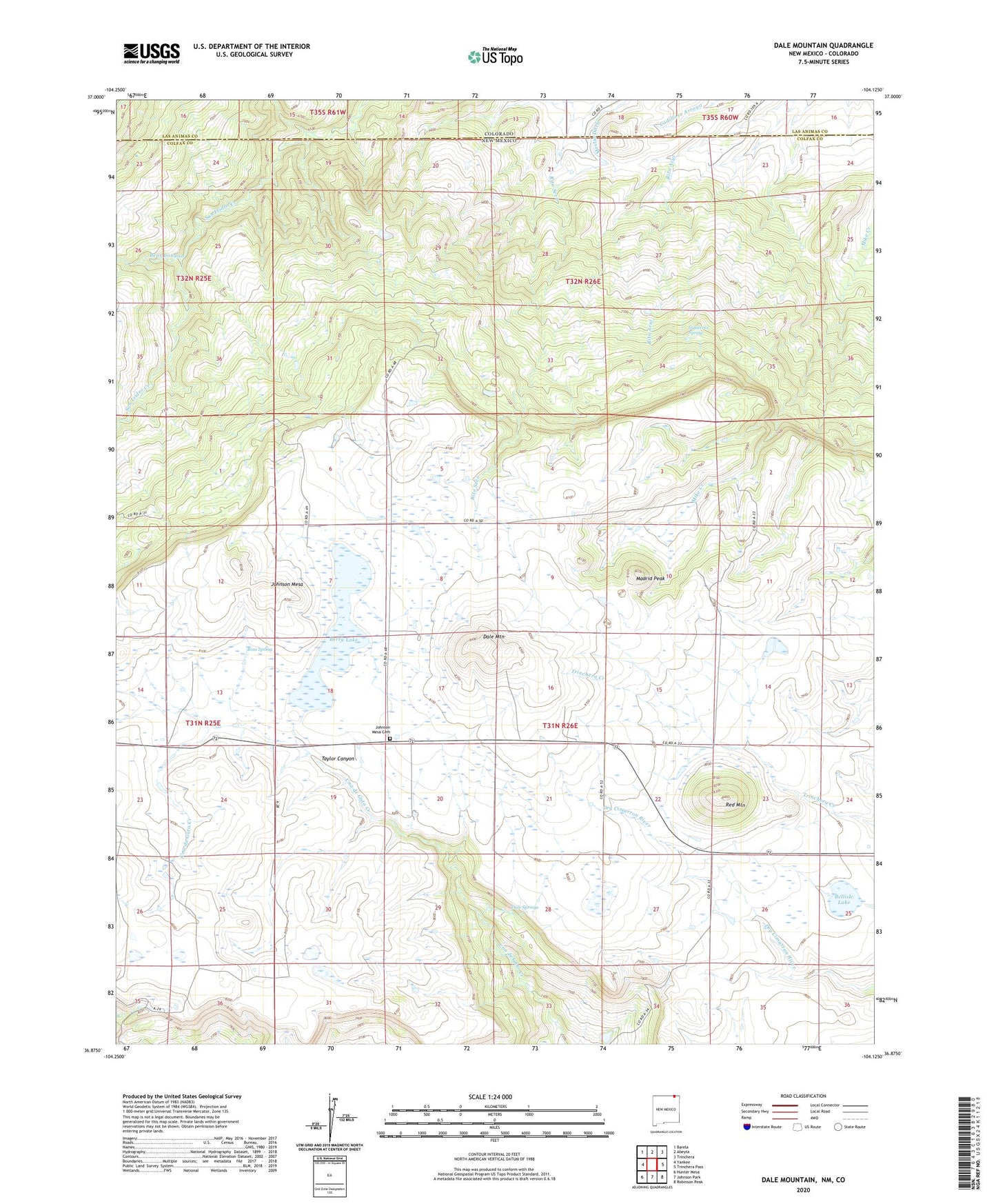 Dale Mountain New Mexico US Topo Map Image