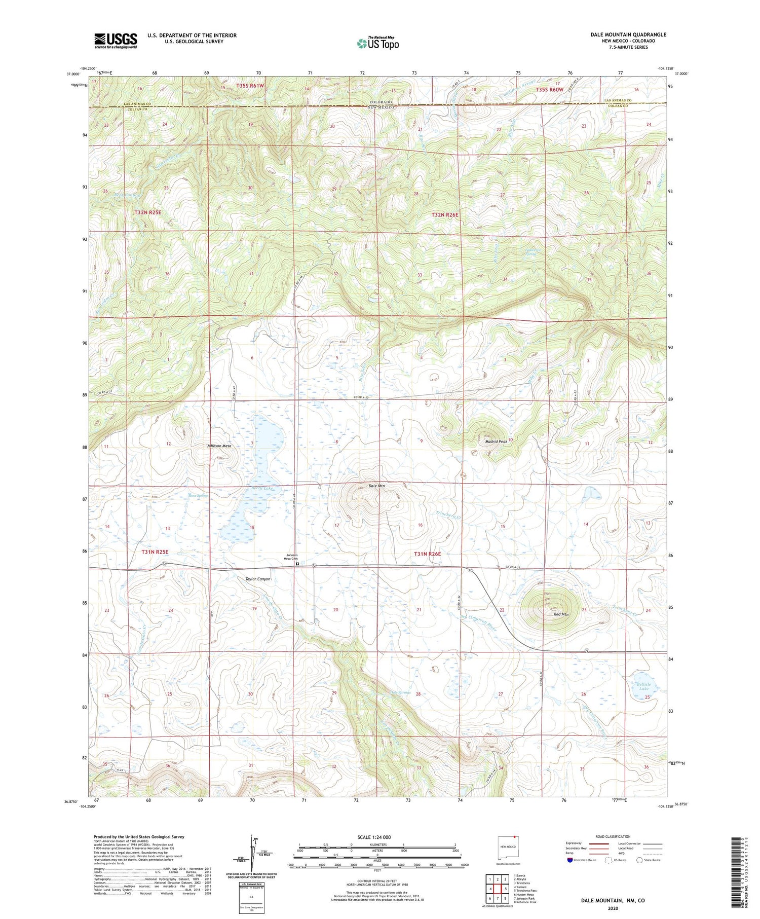 Dale Mountain New Mexico US Topo Map Image