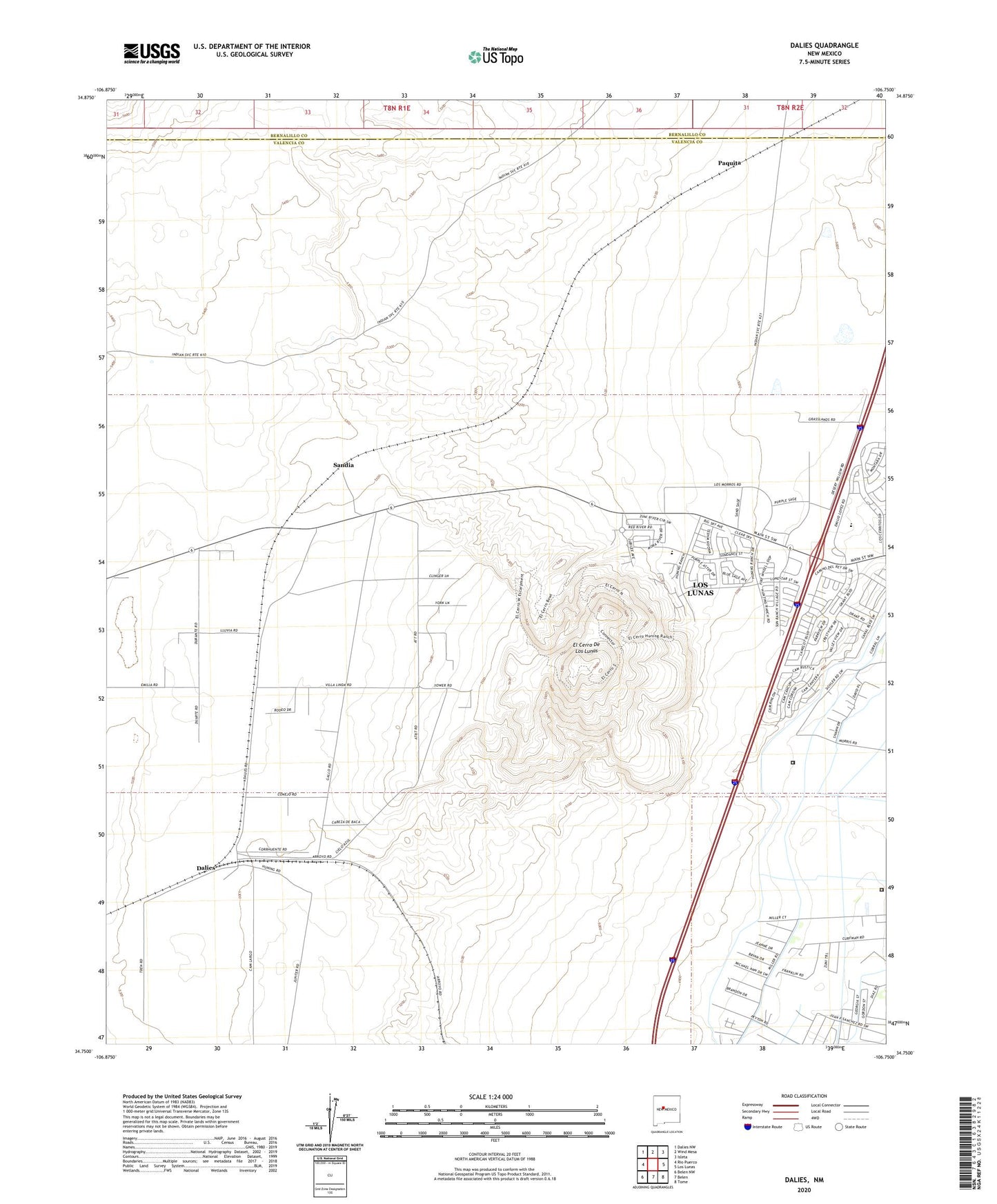Dalies New Mexico US Topo Map Image
