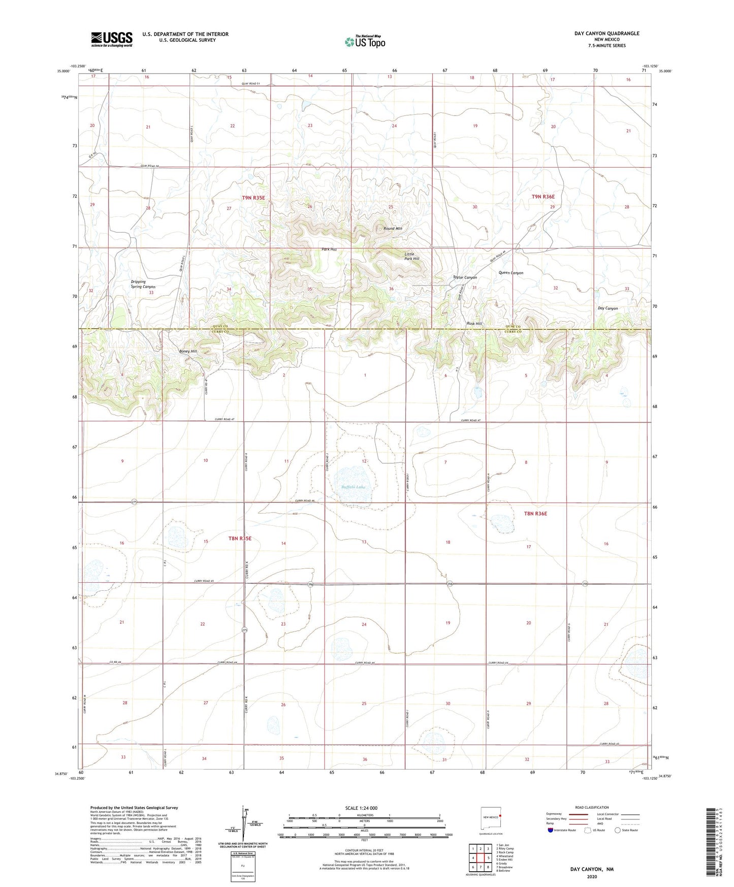 Day Canyon New Mexico US Topo Map Image