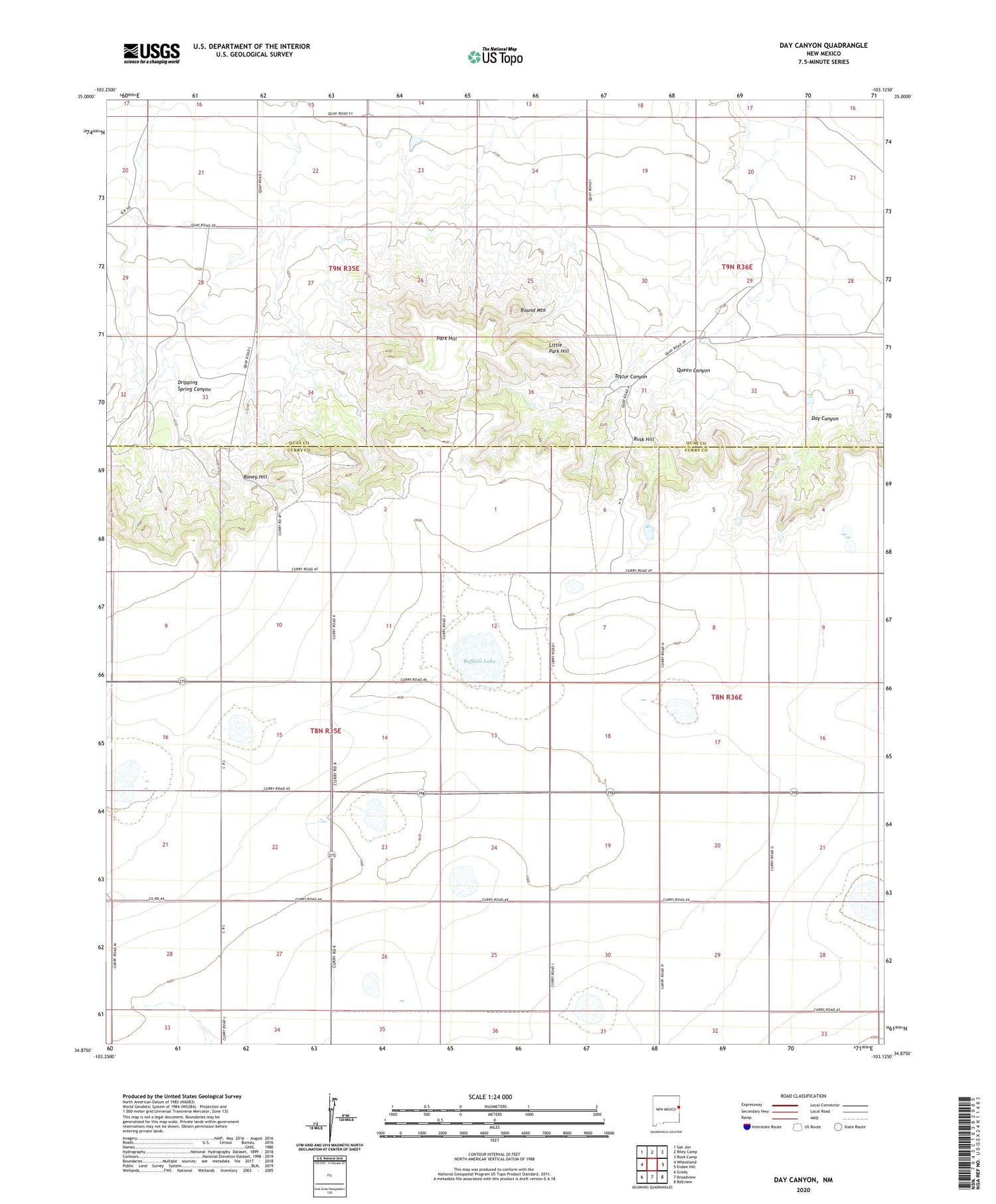 Day Canyon New Mexico US Topo Map Image