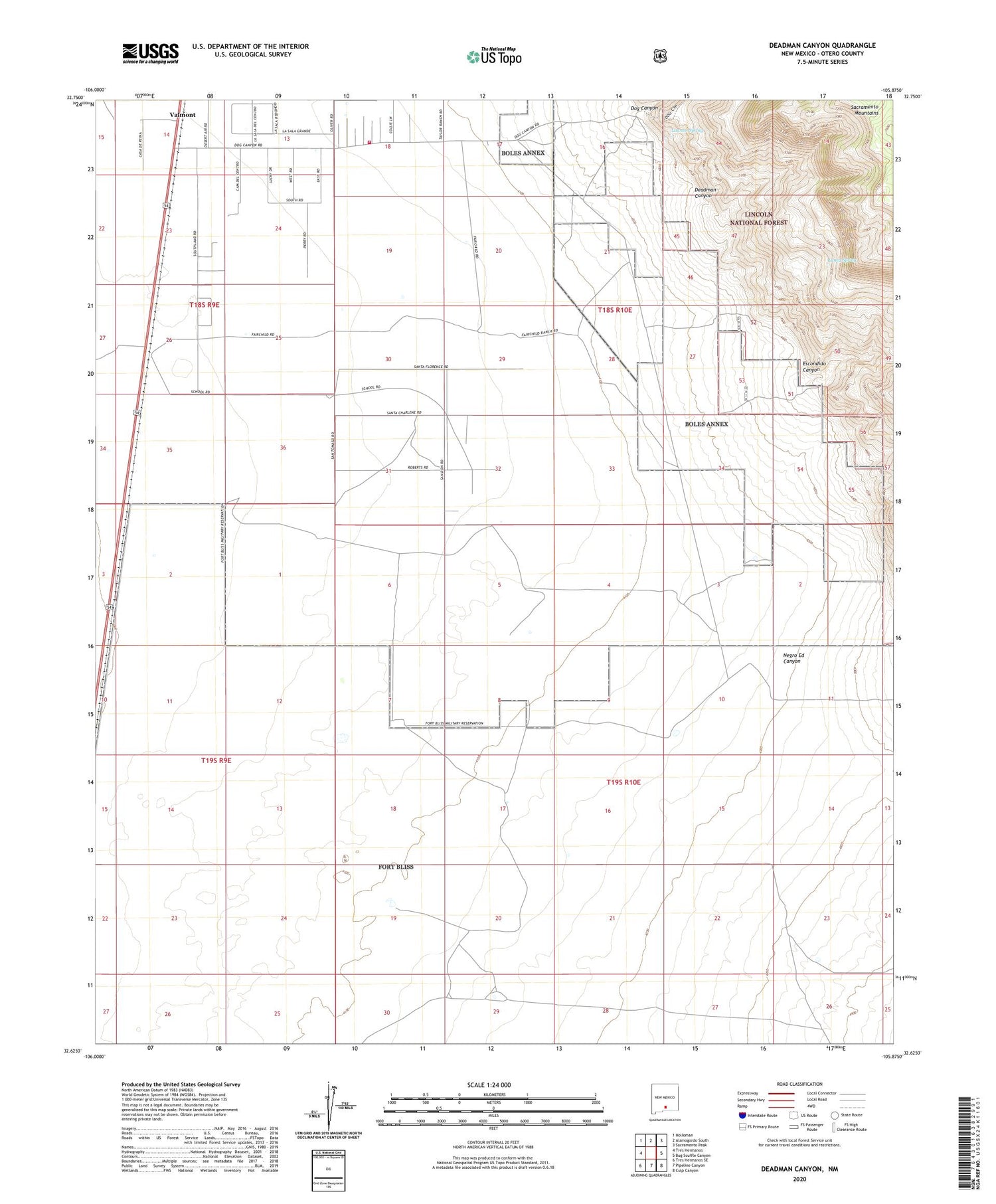 Deadman Canyon New Mexico US Topo Map Image