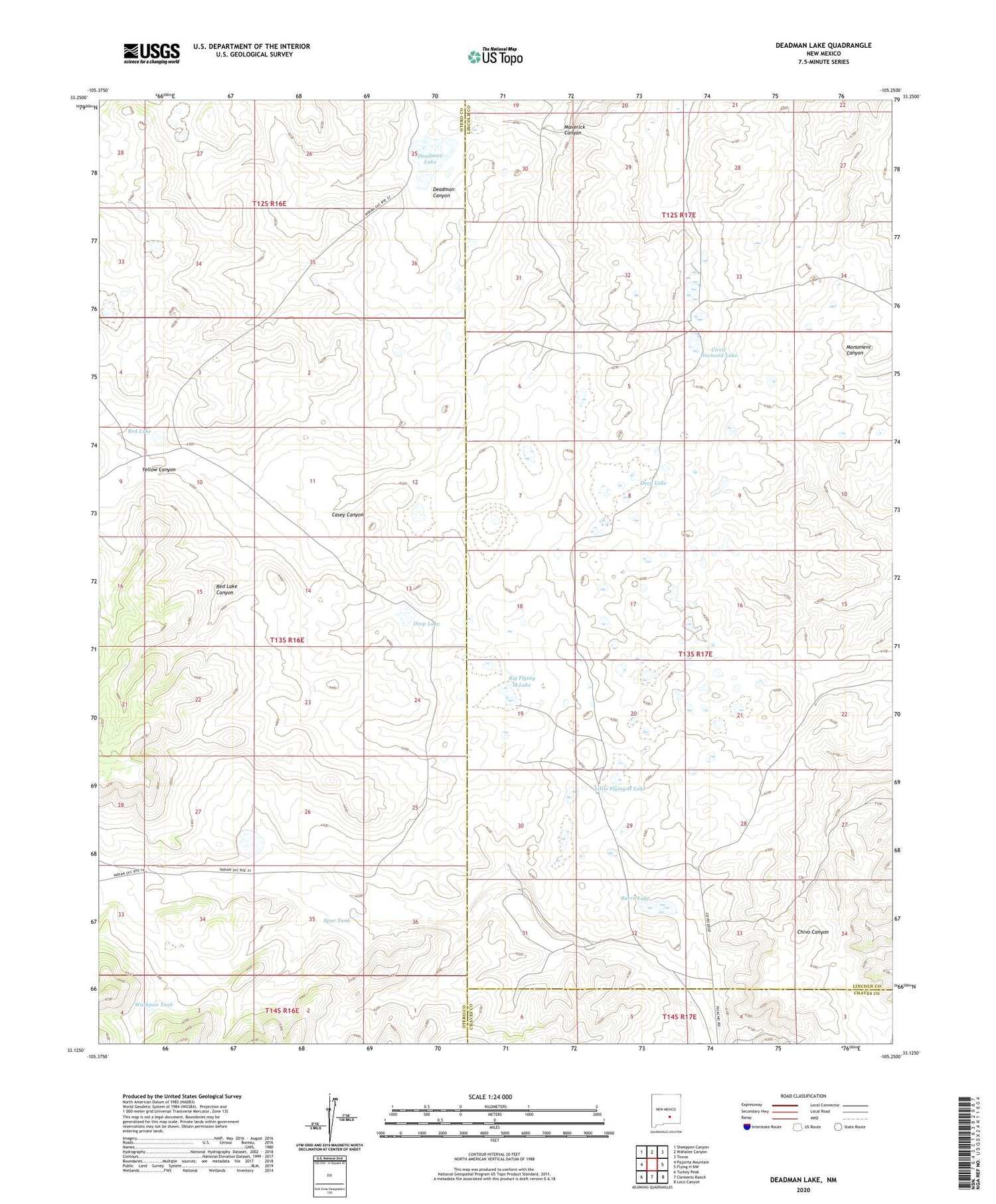 Deadman Lake New Mexico US Topo Map Image