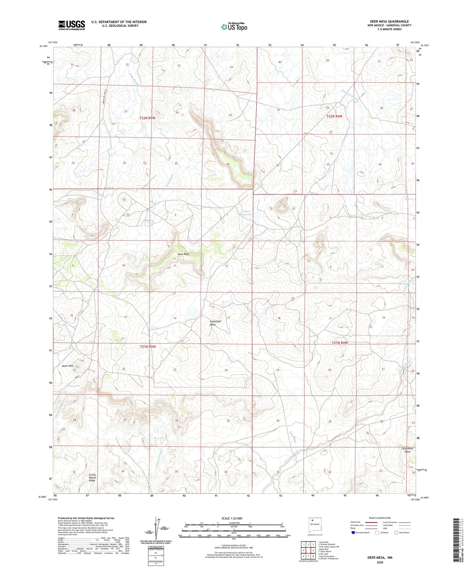 Deer Mesa New Mexico US Topo Map Image
