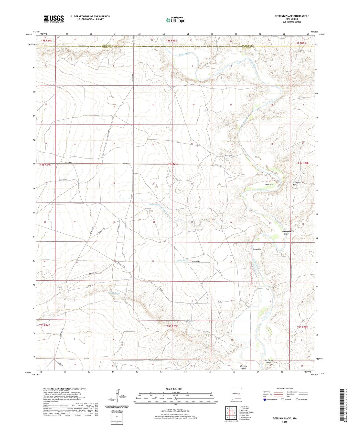 Deering Place New Mexico US Topo Map Image