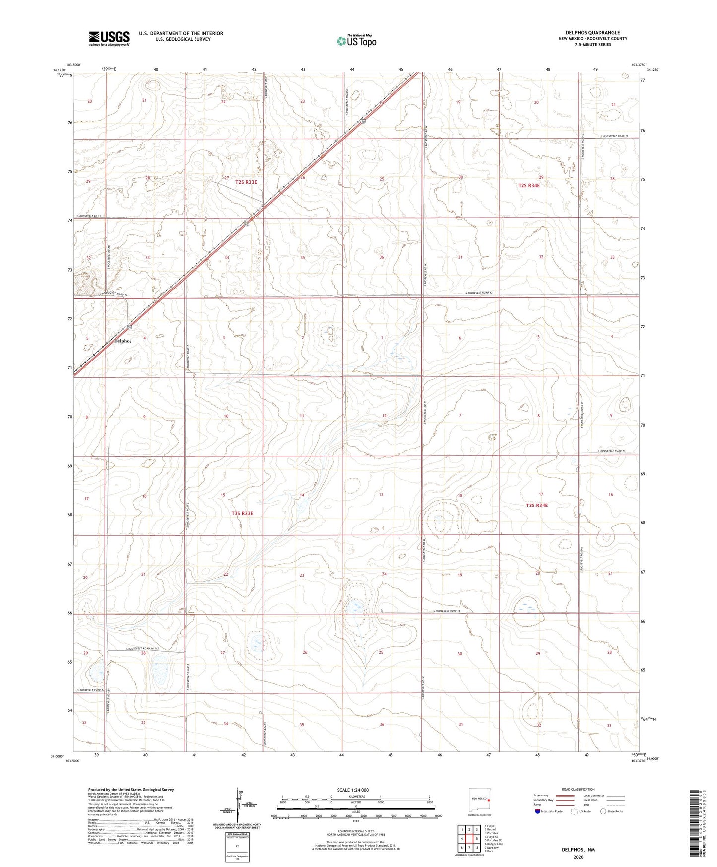 Delphos New Mexico US Topo Map Image