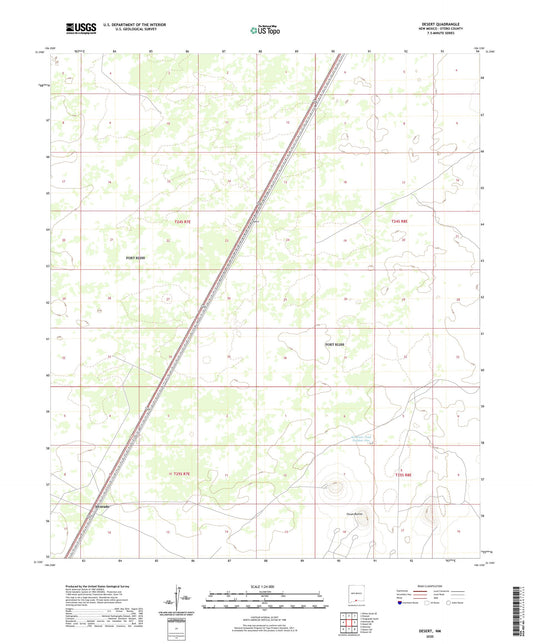 Desert New Mexico US Topo Map Image