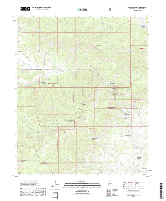 Dillon Mountain New Mexico US Topo Map Image