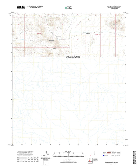 Dog Mountains New Mexico US Topo Map Image