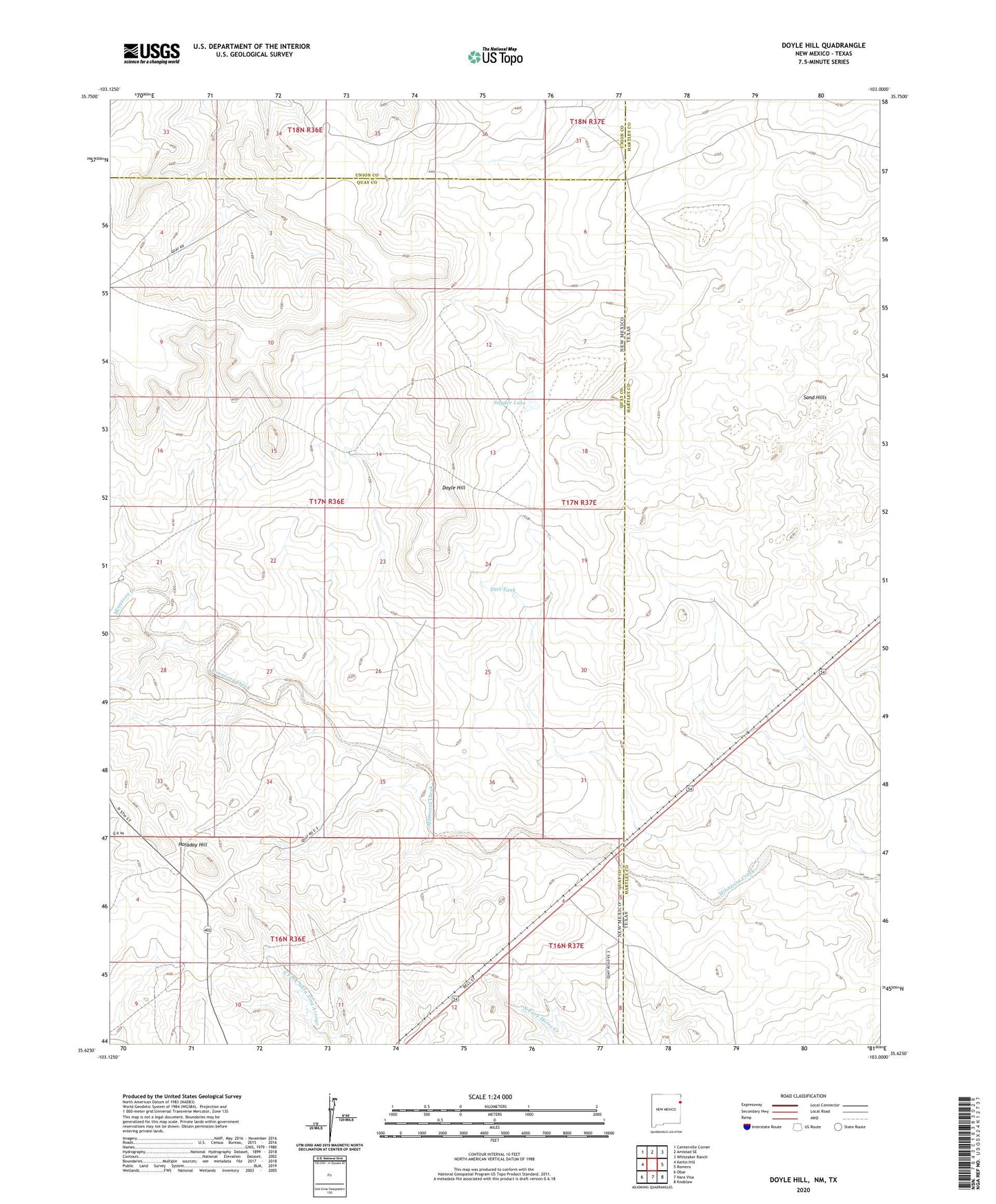 Doyle Hill New Mexico US Topo Map Image
