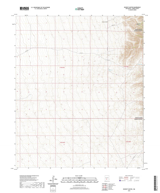 Dugout Canyon New Mexico US Topo Map Image