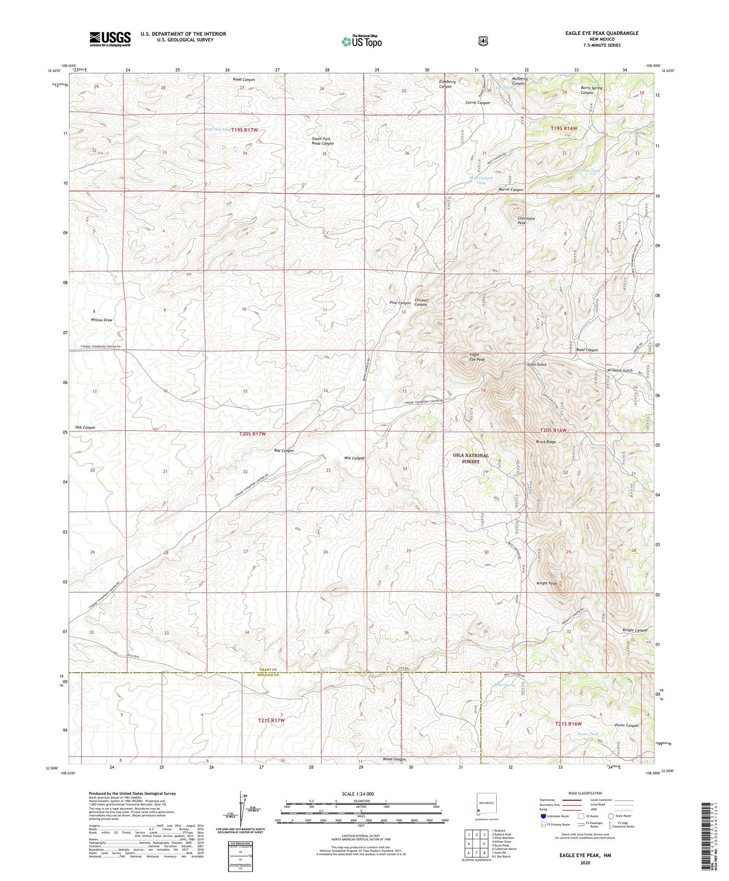 Eagle Eye Peak New Mexico US Topo Map Image