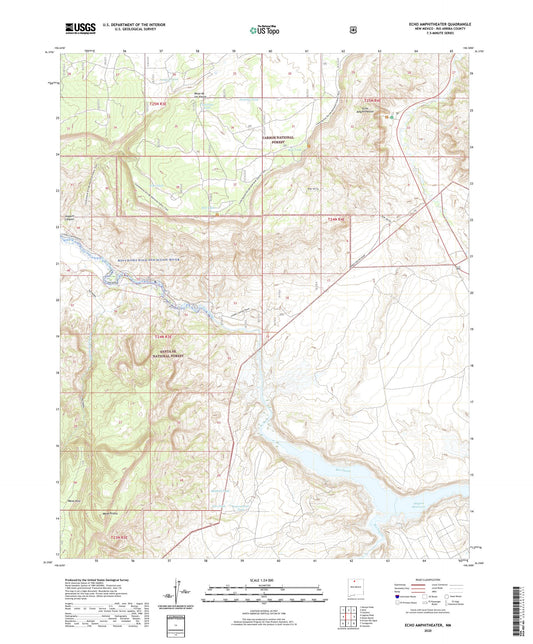 Echo Amphitheater New Mexico US Topo Map Image
