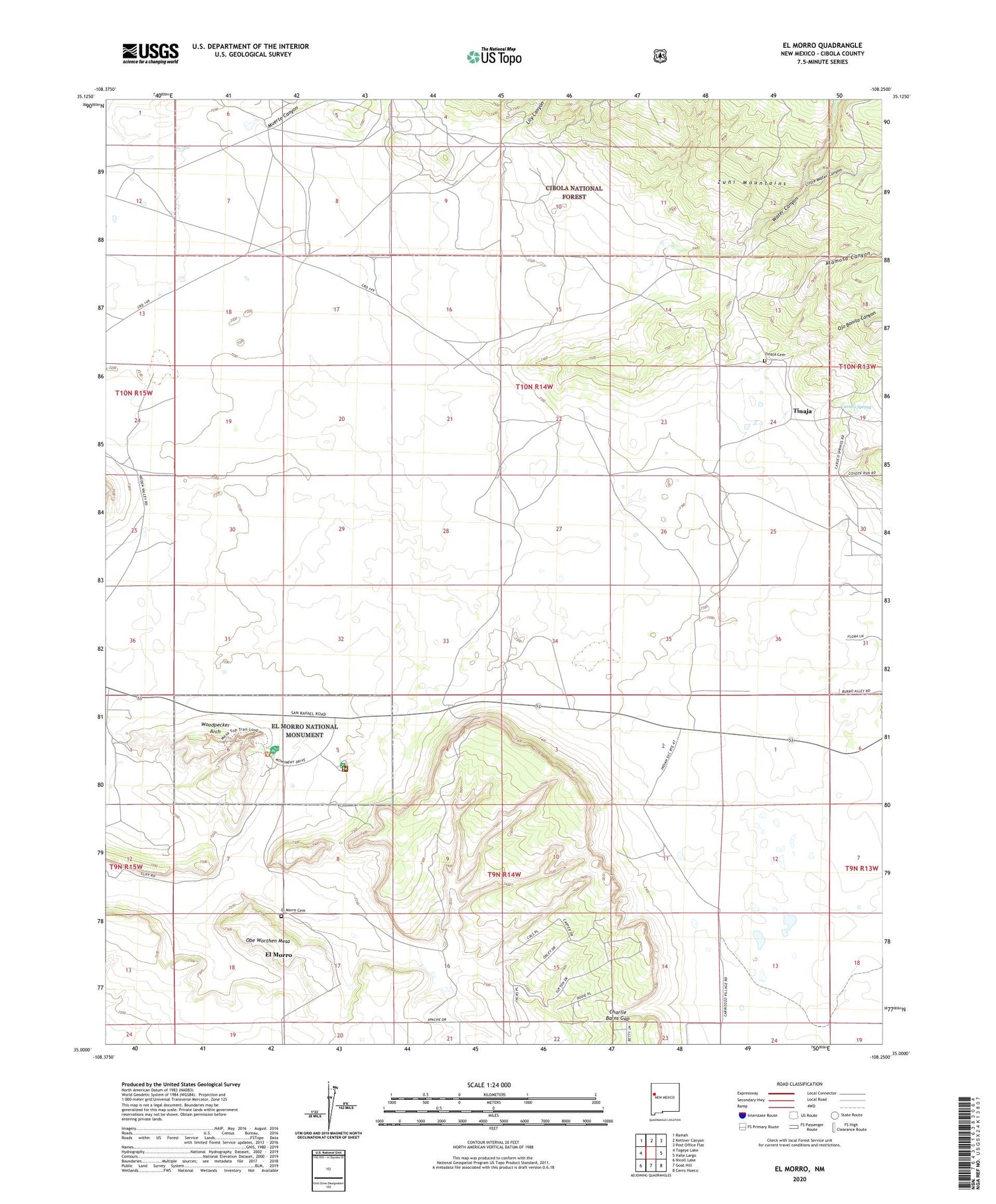 El Morro New Mexico US Topo Map Image