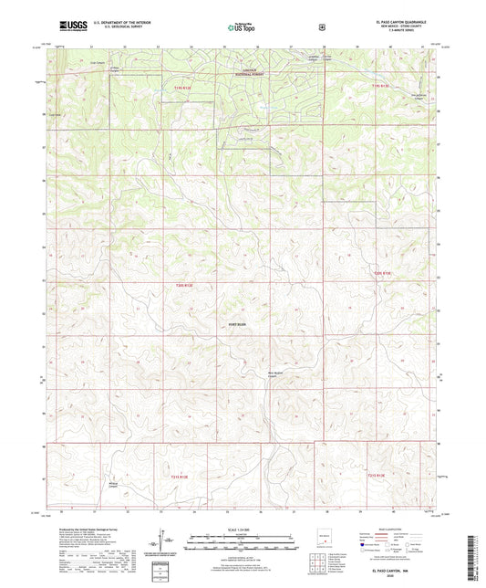 El Paso Canyon New Mexico US Topo Map Image