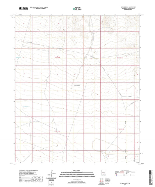 El Paso Draw New Mexico US Topo Map Image