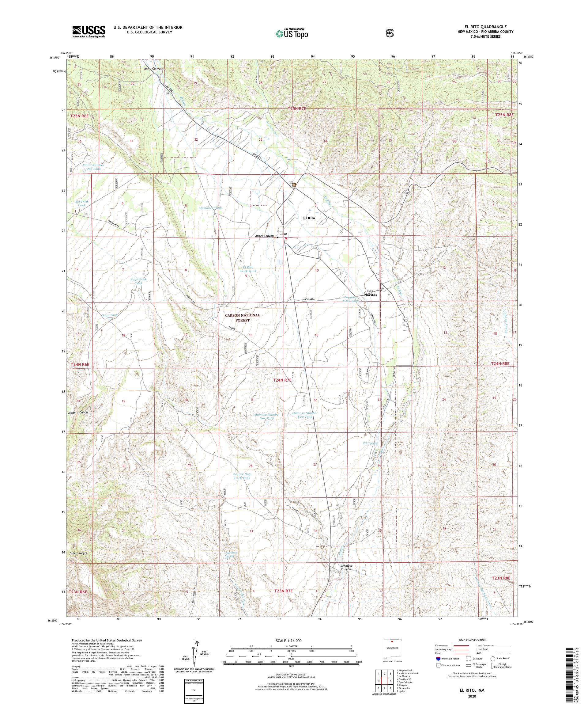 El Rito New Mexico US Topo Map – MyTopo Map Store
