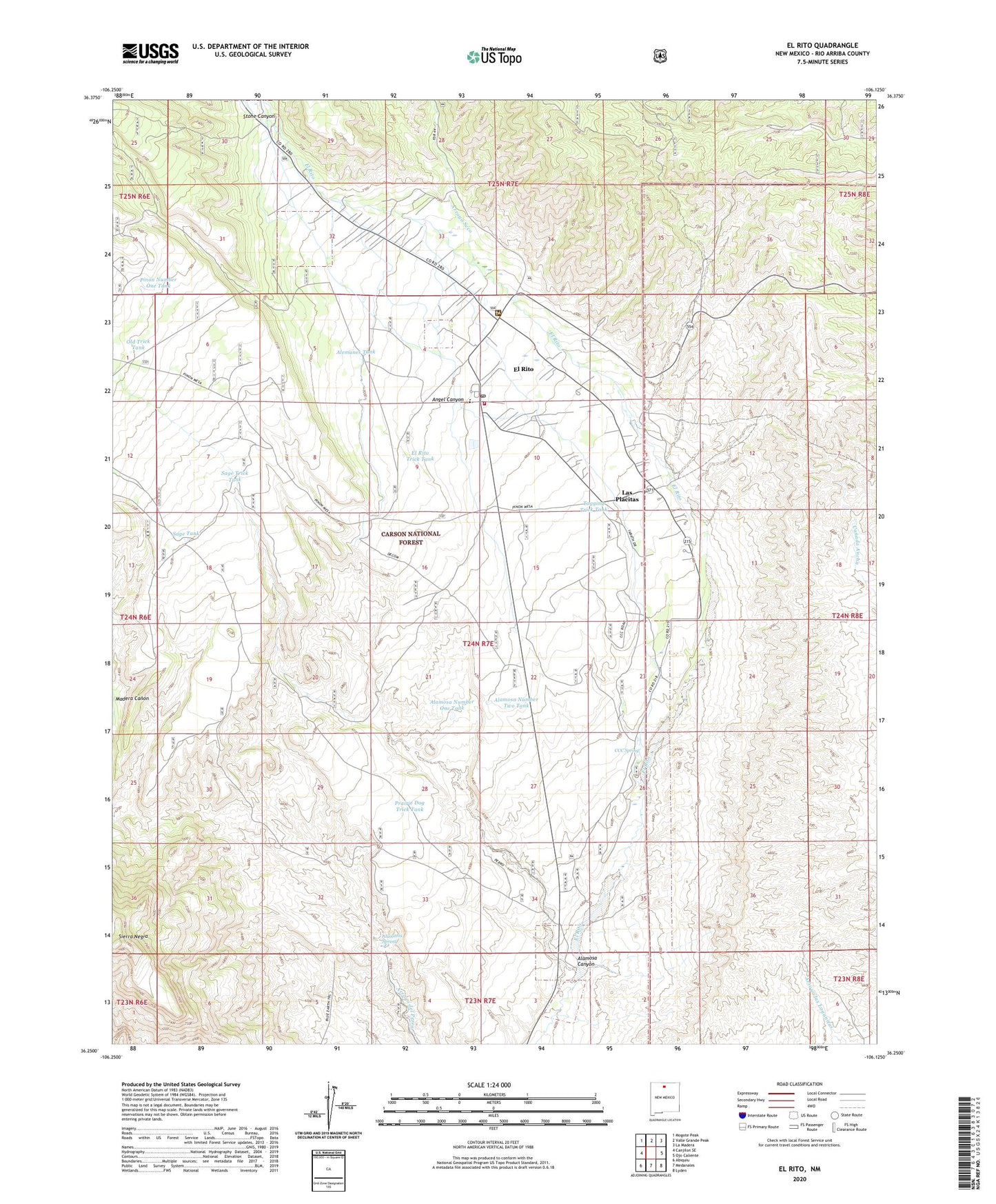 El Rito New Mexico US Topo Map Image