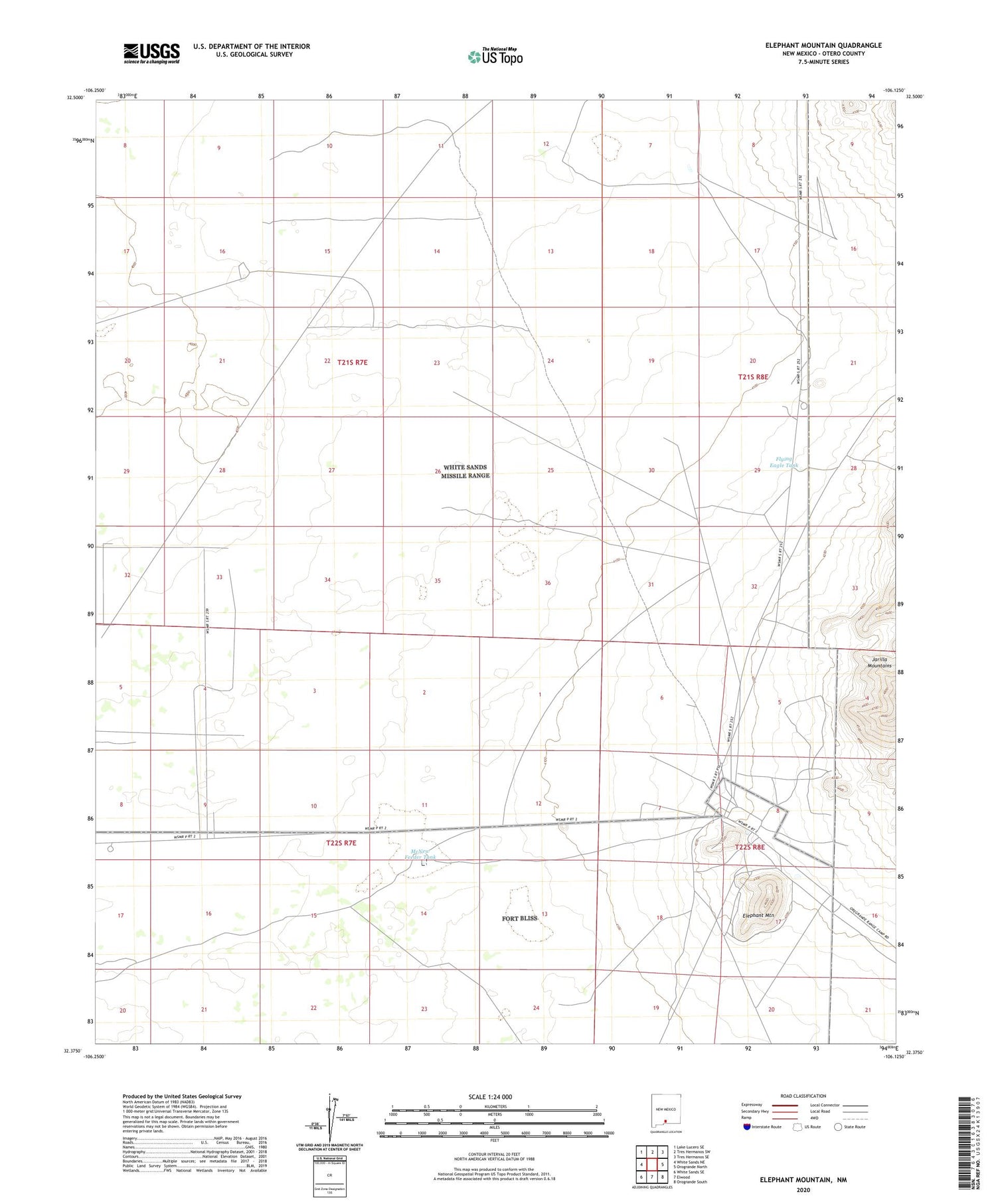 Elephant Mountain New Mexico US Topo Map Image
