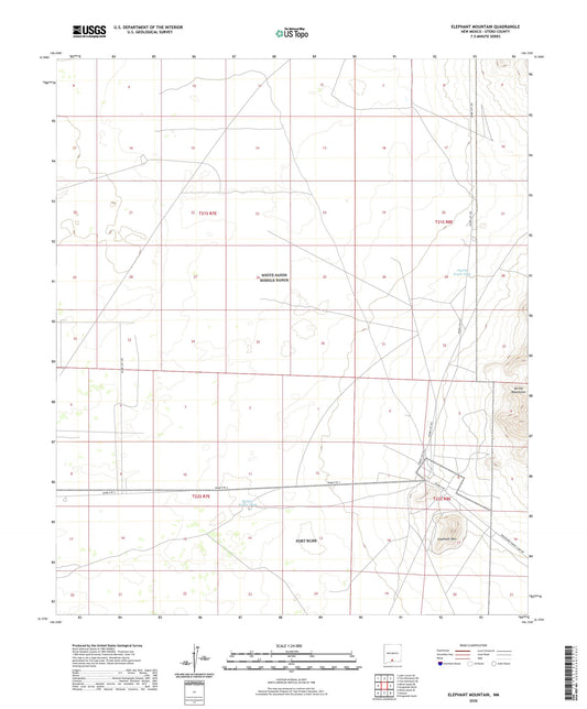 Elephant Mountain New Mexico US Topo Map Image