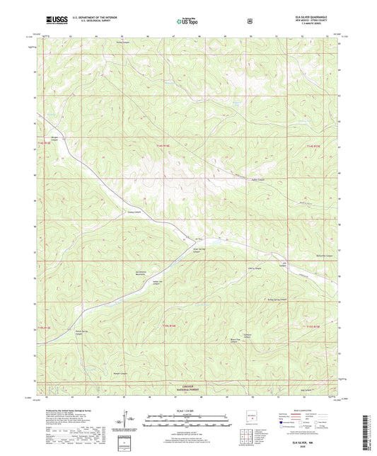 Elk-Silver New Mexico US Topo Map Image