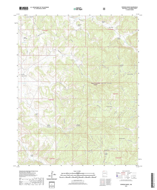 Espinosa Ranch New Mexico US Topo Map Image