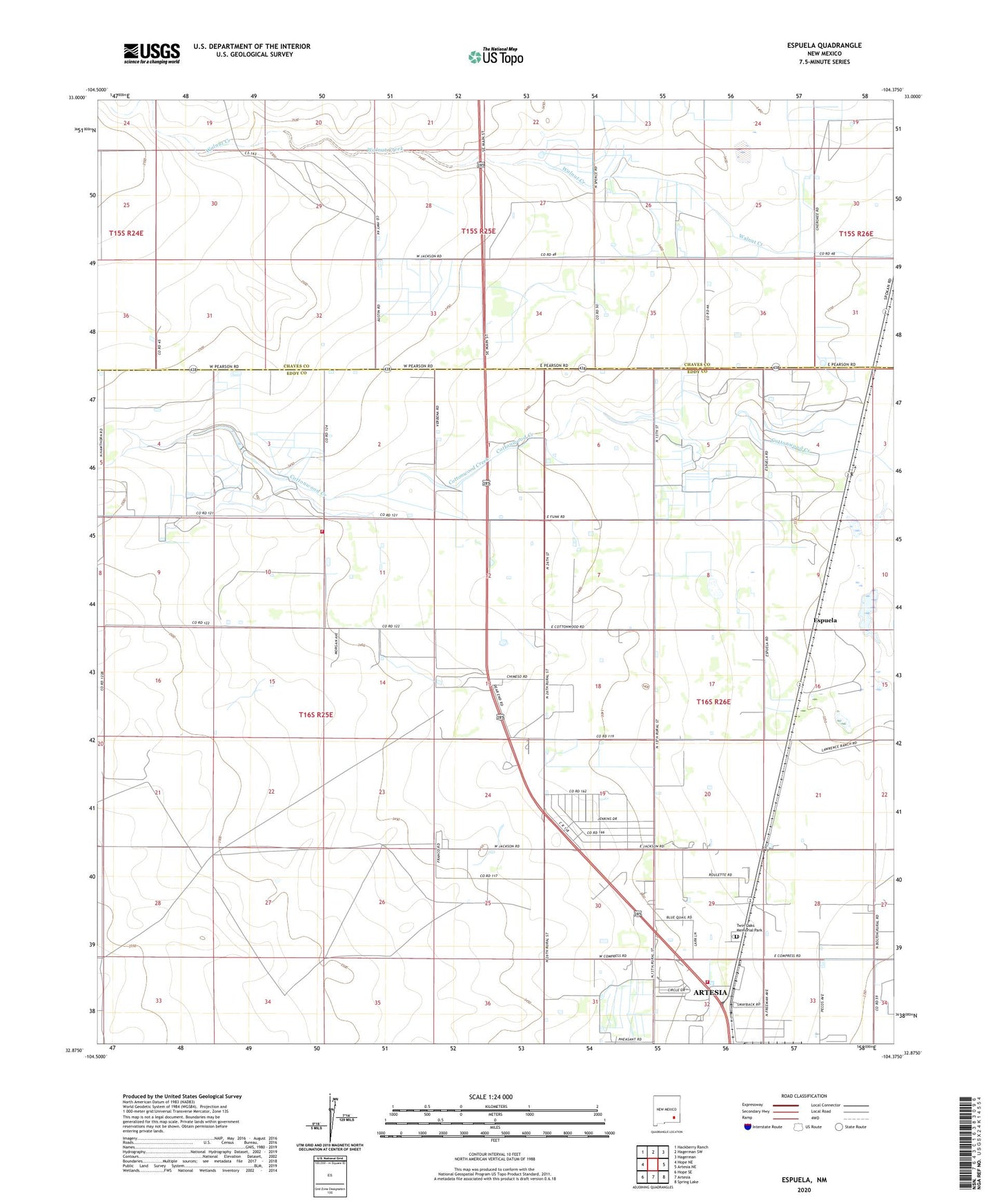 Espuela New Mexico US Topo Map Image