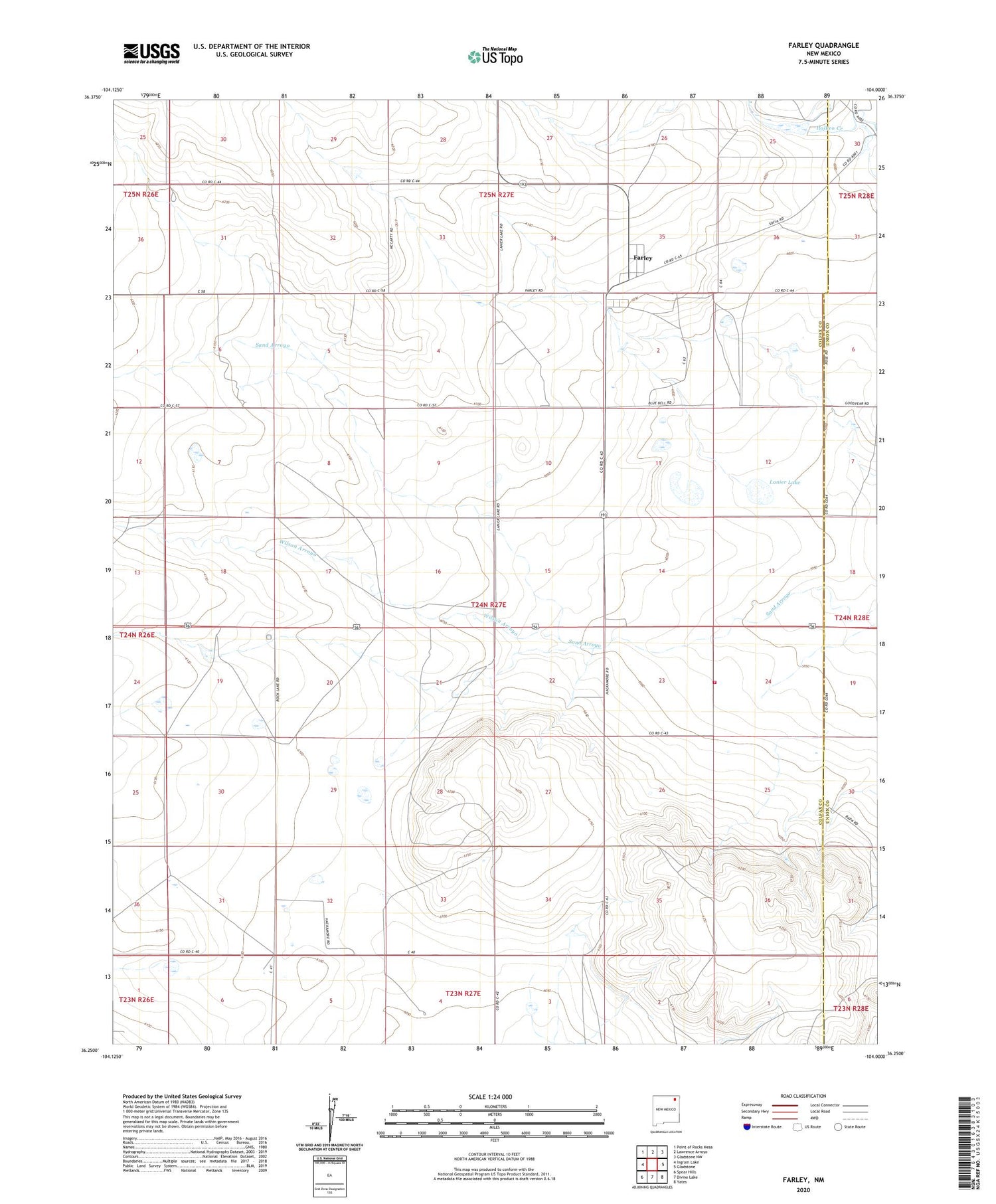 Farley New Mexico US Topo Map Image