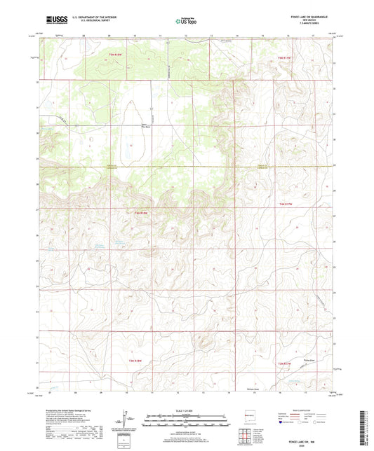 Fence Lake SW New Mexico US Topo Map Image