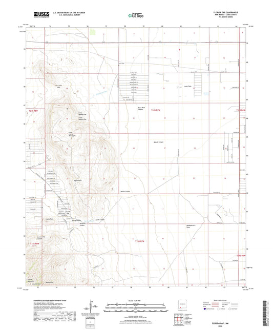 Florida Gap New Mexico US Topo Map Image