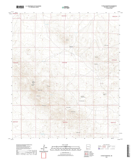 Flying W Mountain New Mexico US Topo Map Image