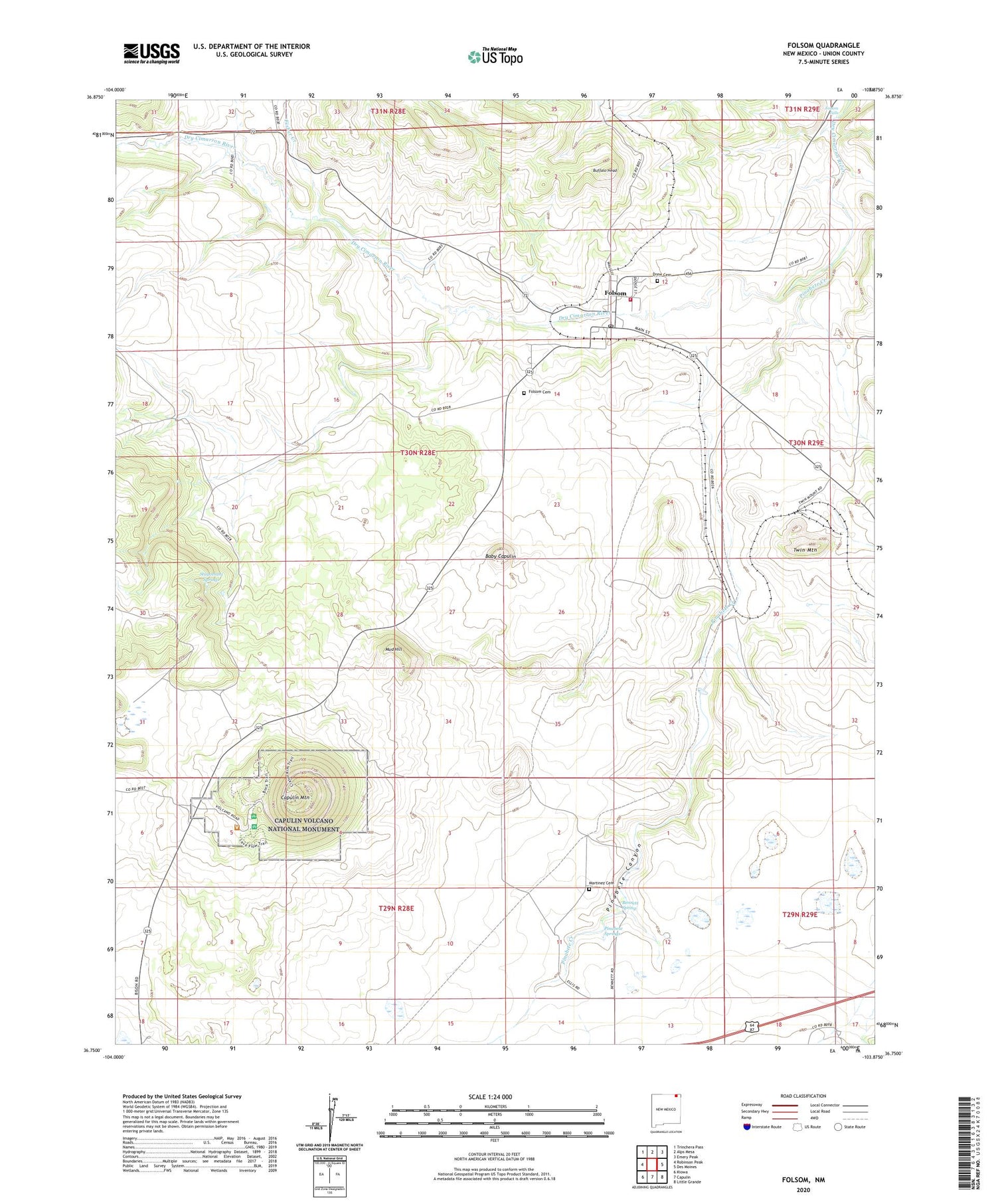 Folsom New Mexico US Topo Map Image