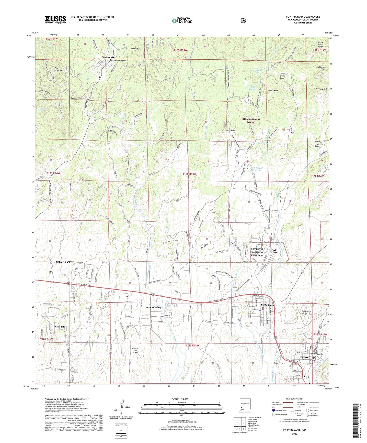 Fort Bayard New Mexico US Topo Map Image