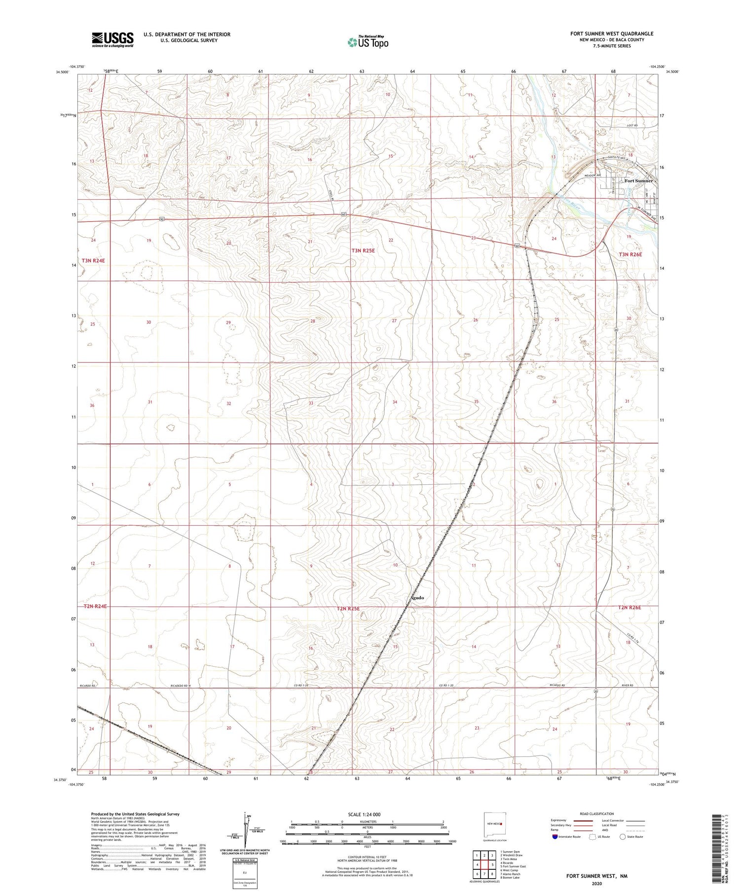 Fort Sumner West New Mexico US Topo Map Image