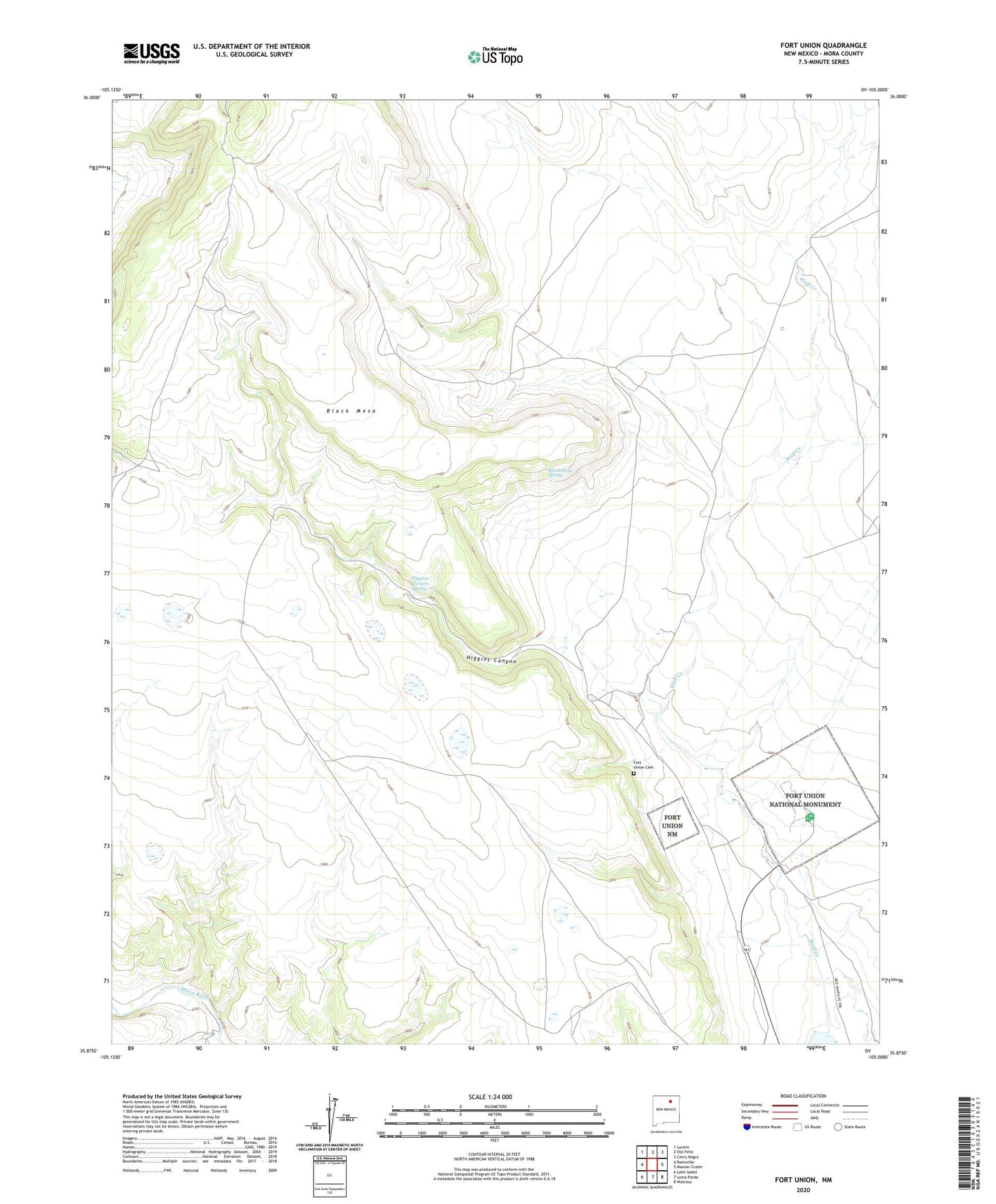 Fort Union New Mexico US Topo Map Image