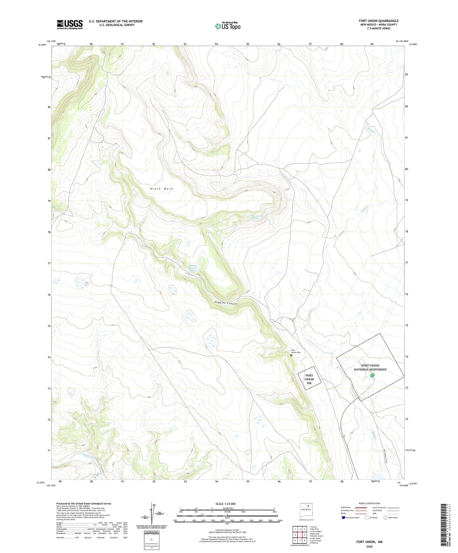 Fort Union New Mexico US Topo Map Image