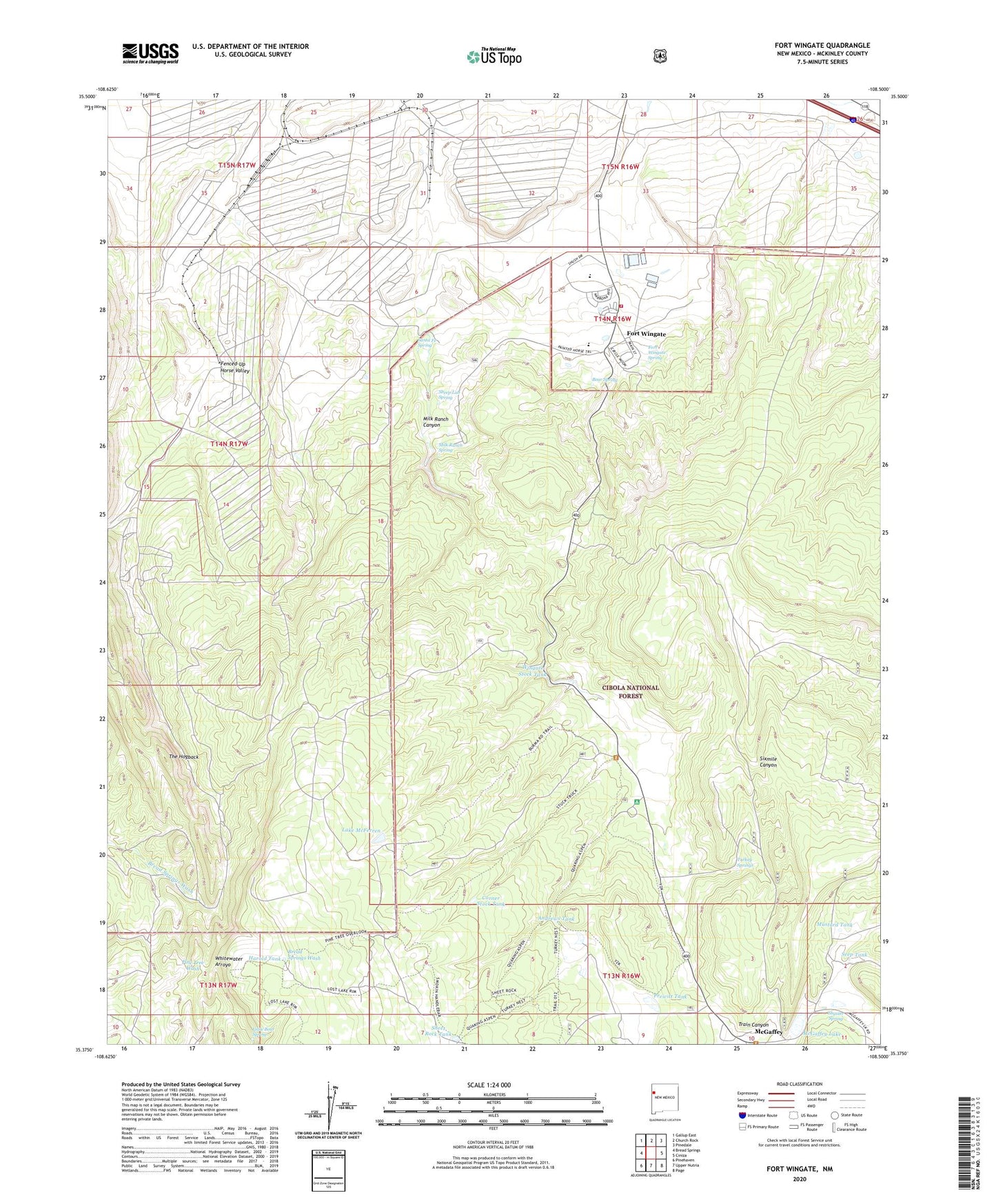 Fort Wingate New Mexico US Topo Map Image