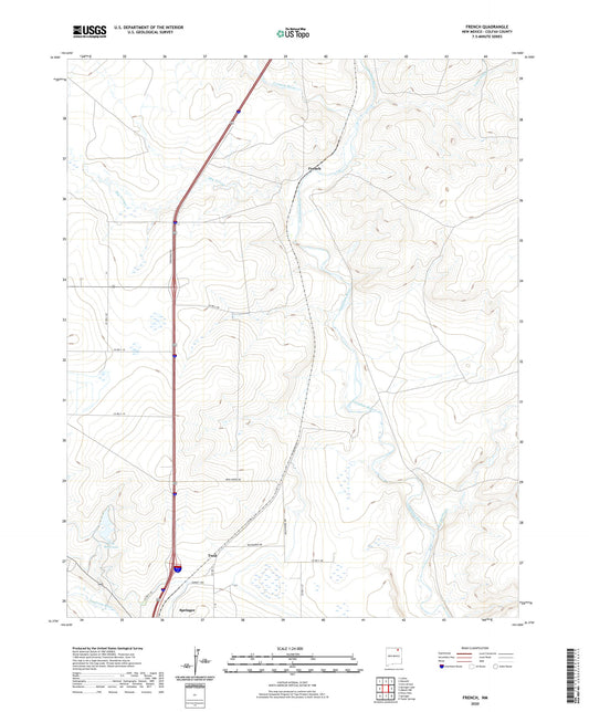 French New Mexico US Topo Map Image