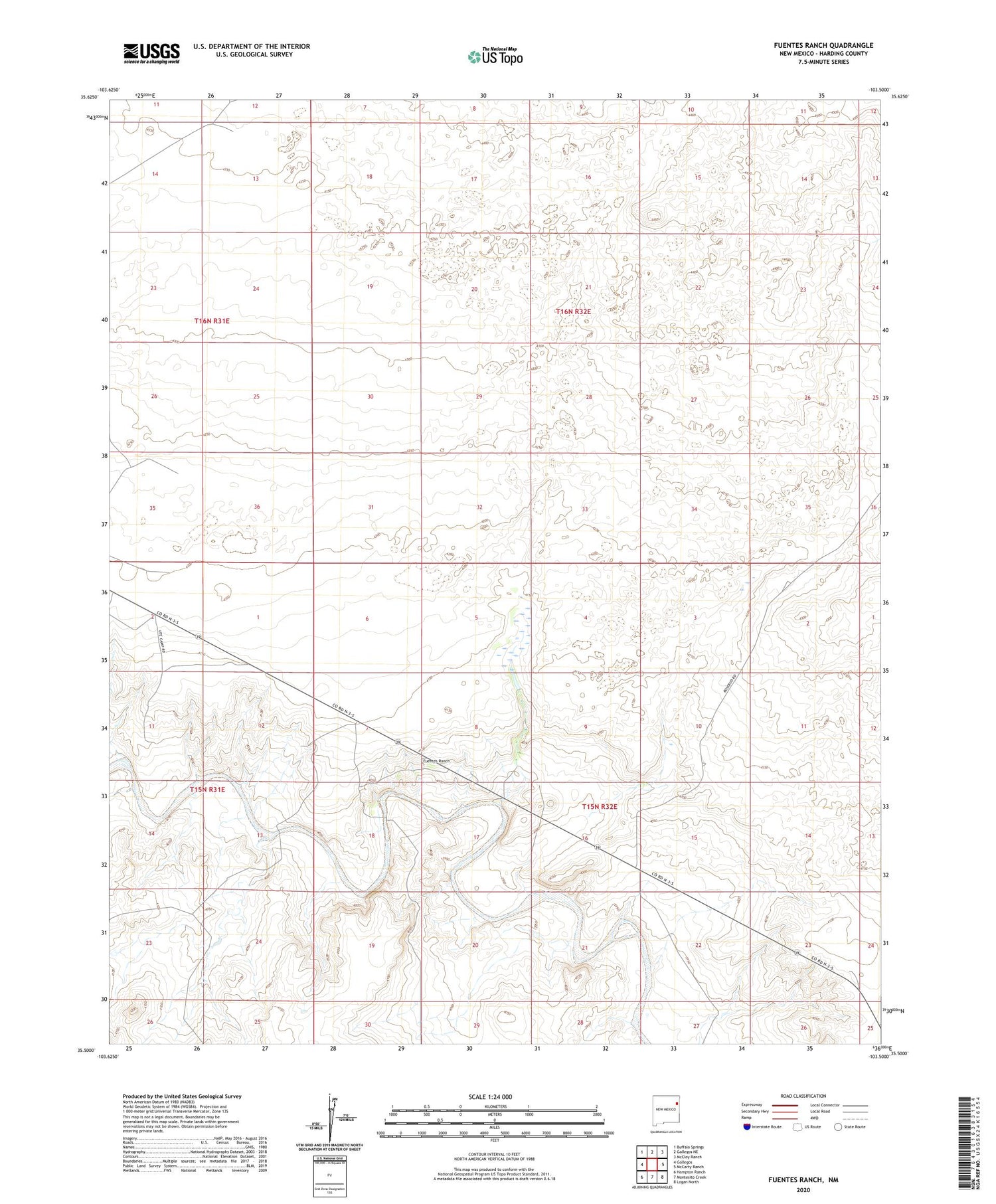 Fuentes Ranch New Mexico US Topo Map Image