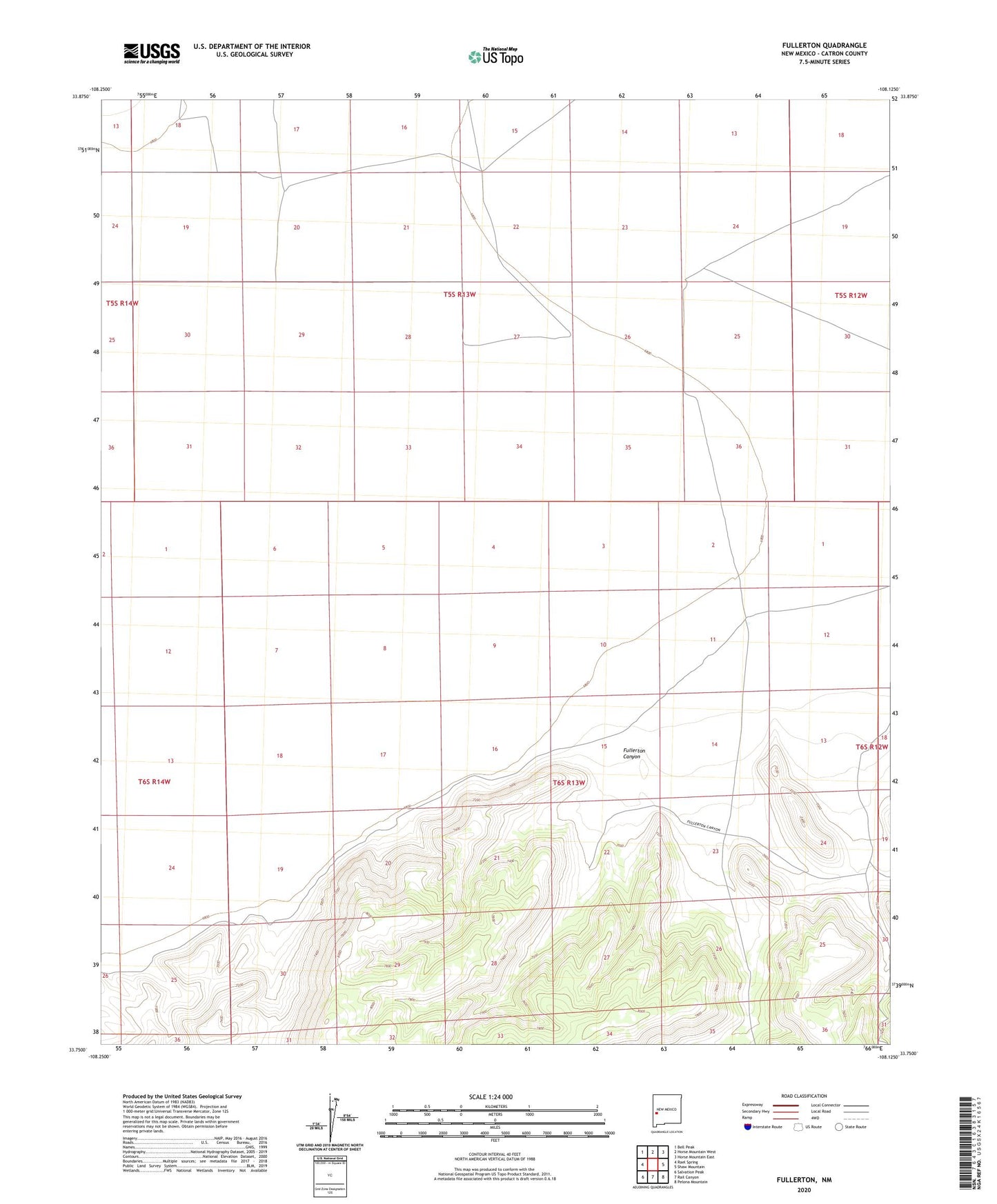 Fullerton New Mexico US Topo Map Image