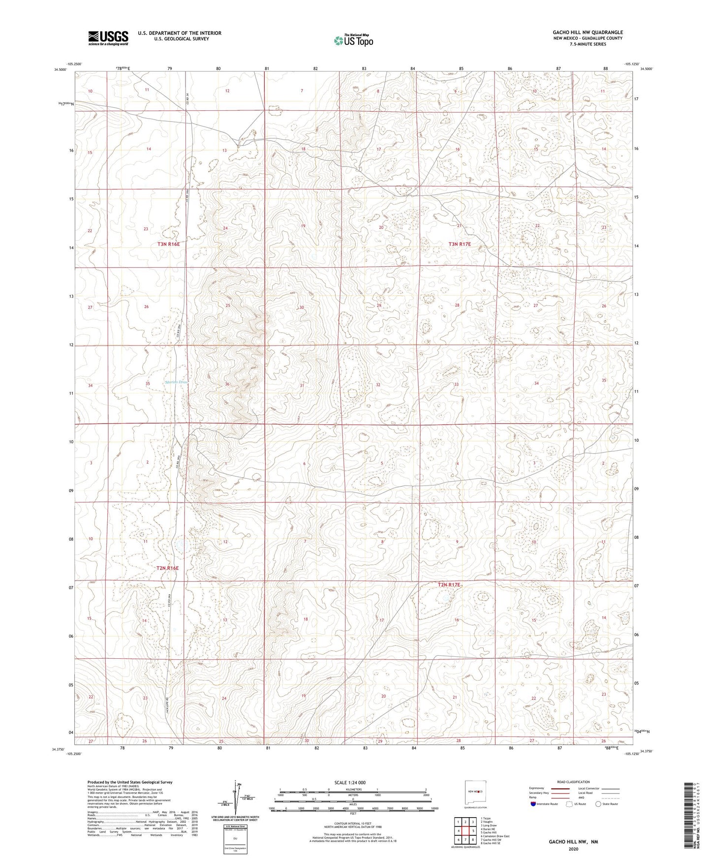 Gacho Hill NW New Mexico US Topo Map Image