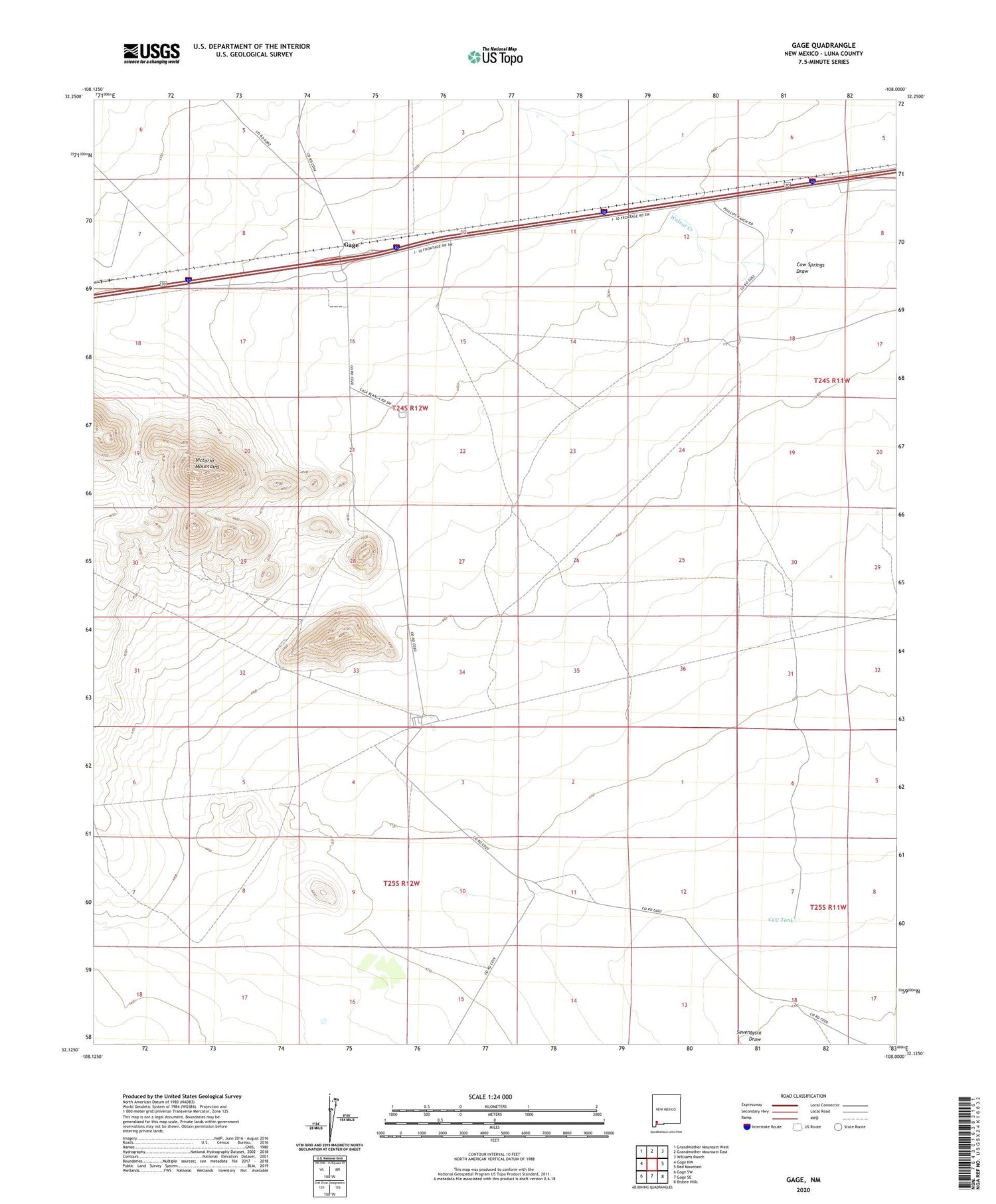 Gage New Mexico US Topo Map Image