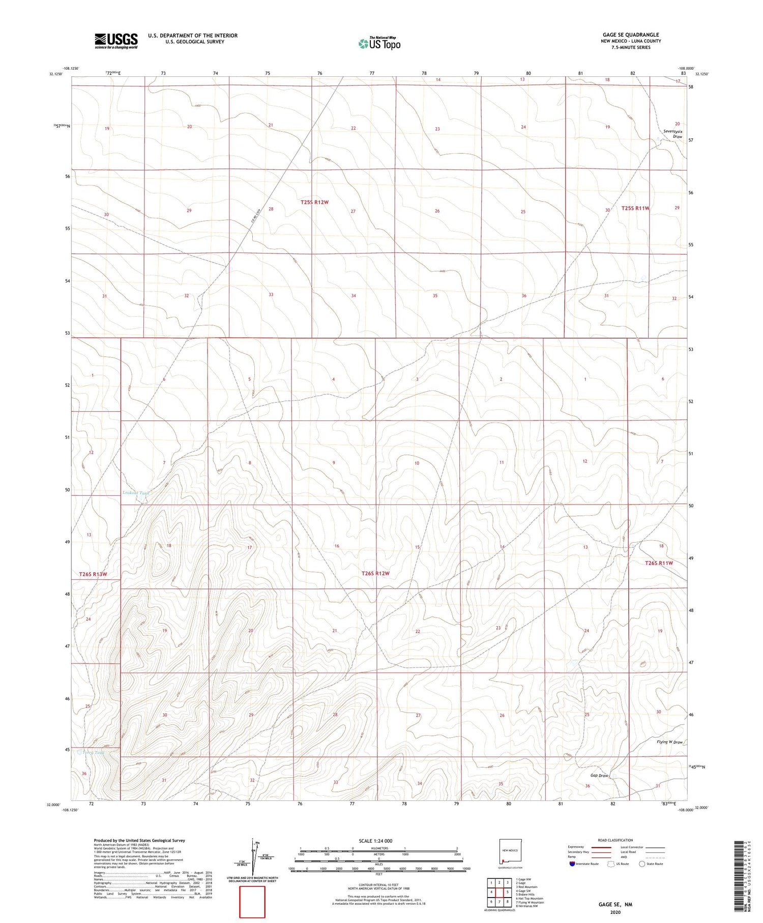 Gage SE New Mexico US Topo Map Image