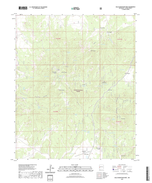 Gallo Mountains West New Mexico US Topo Map Image