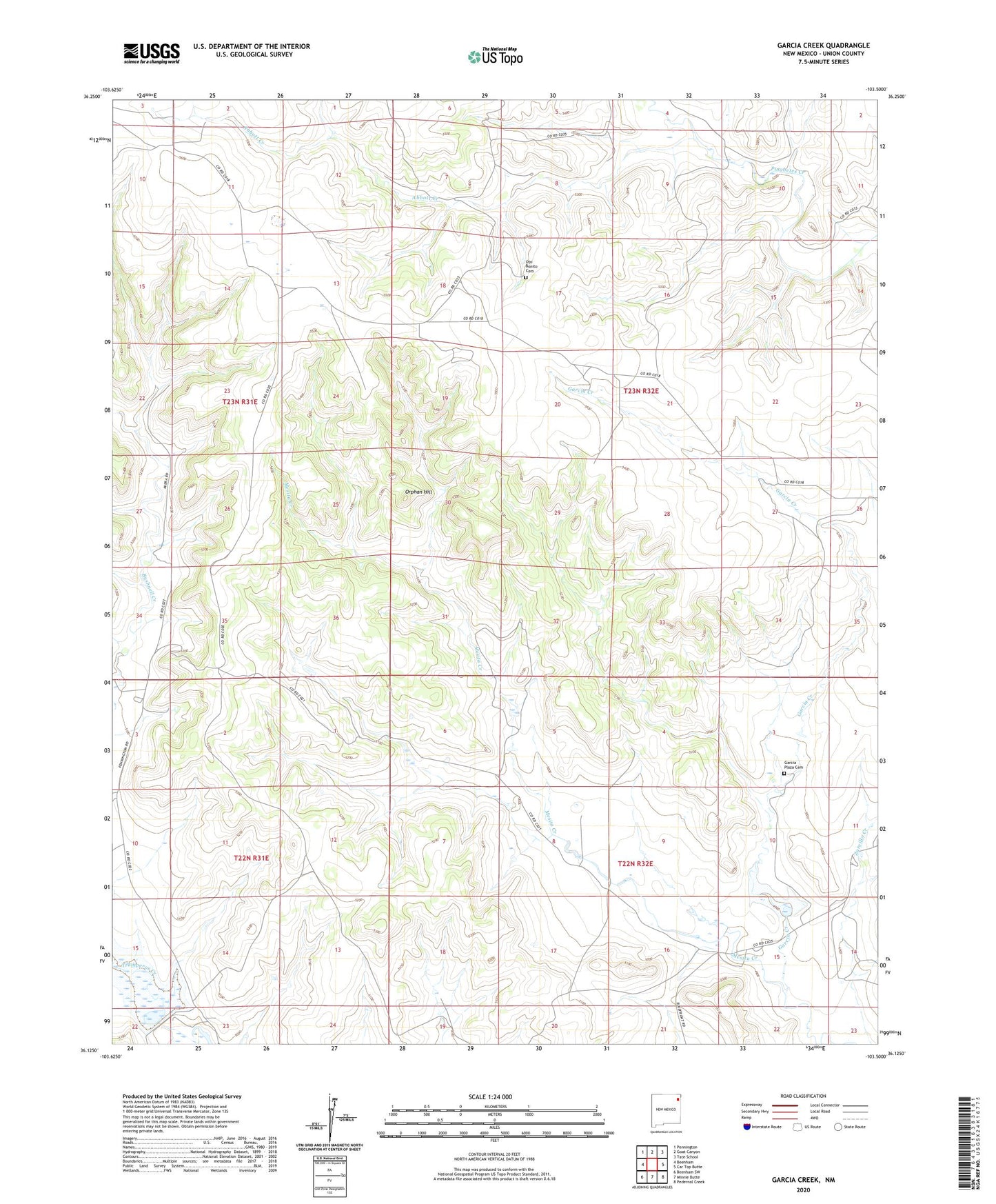 Garcia Creek New Mexico US Topo Map Image