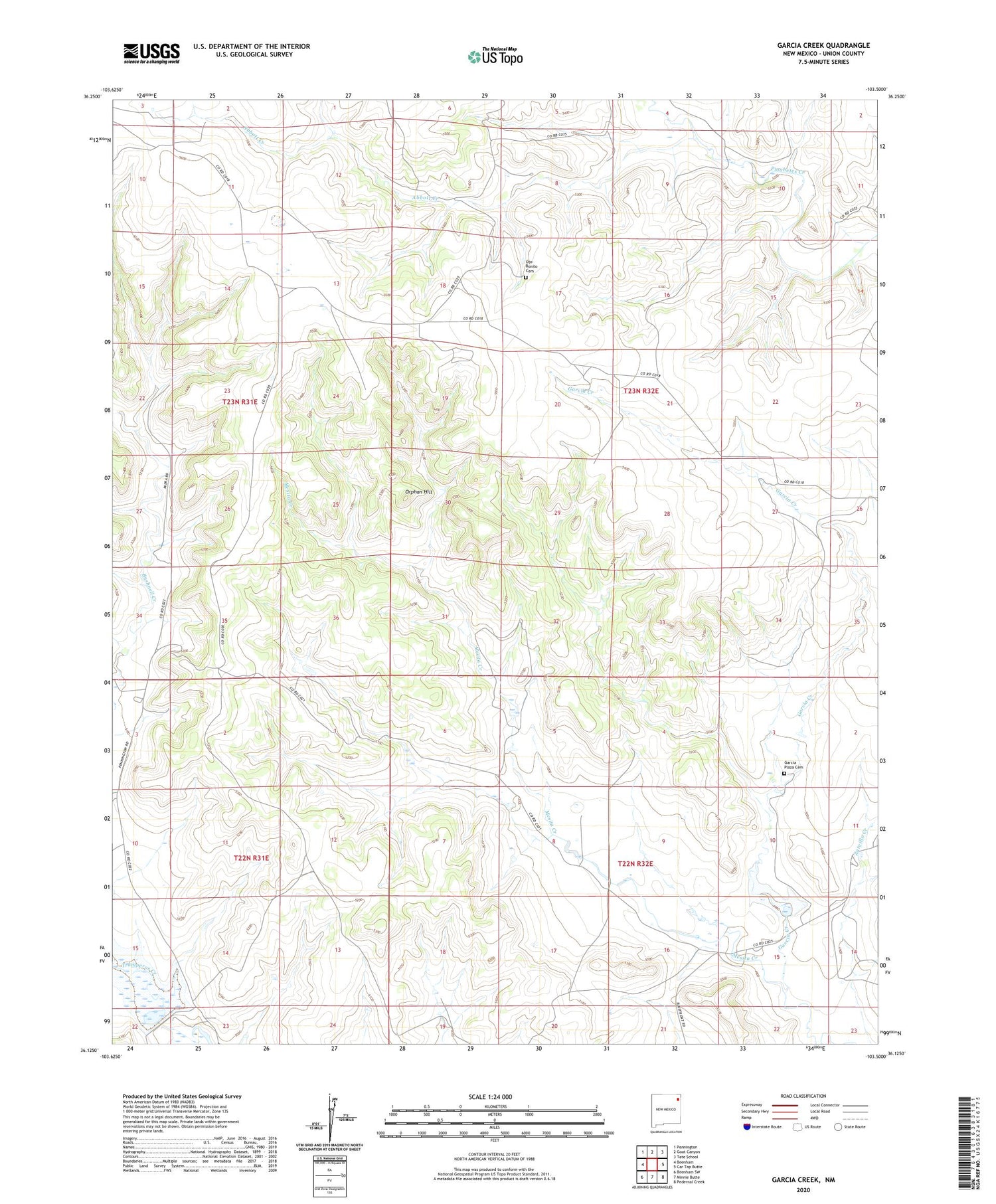 Garcia Creek New Mexico US Topo Map Image