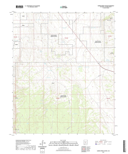 Garden Spring Canyon New Mexico US Topo Map Image