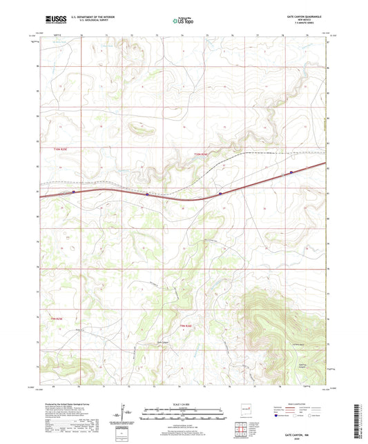 Gate Canyon New Mexico US Topo Map Image